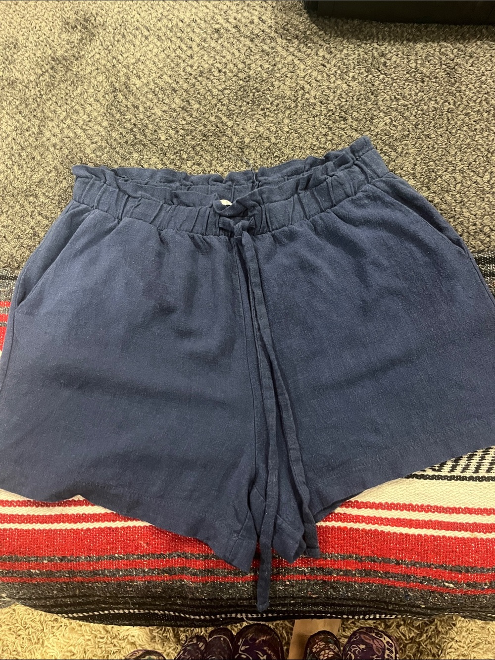 Potter's Pot Navy Blue High-Waist Drawstring Shorts